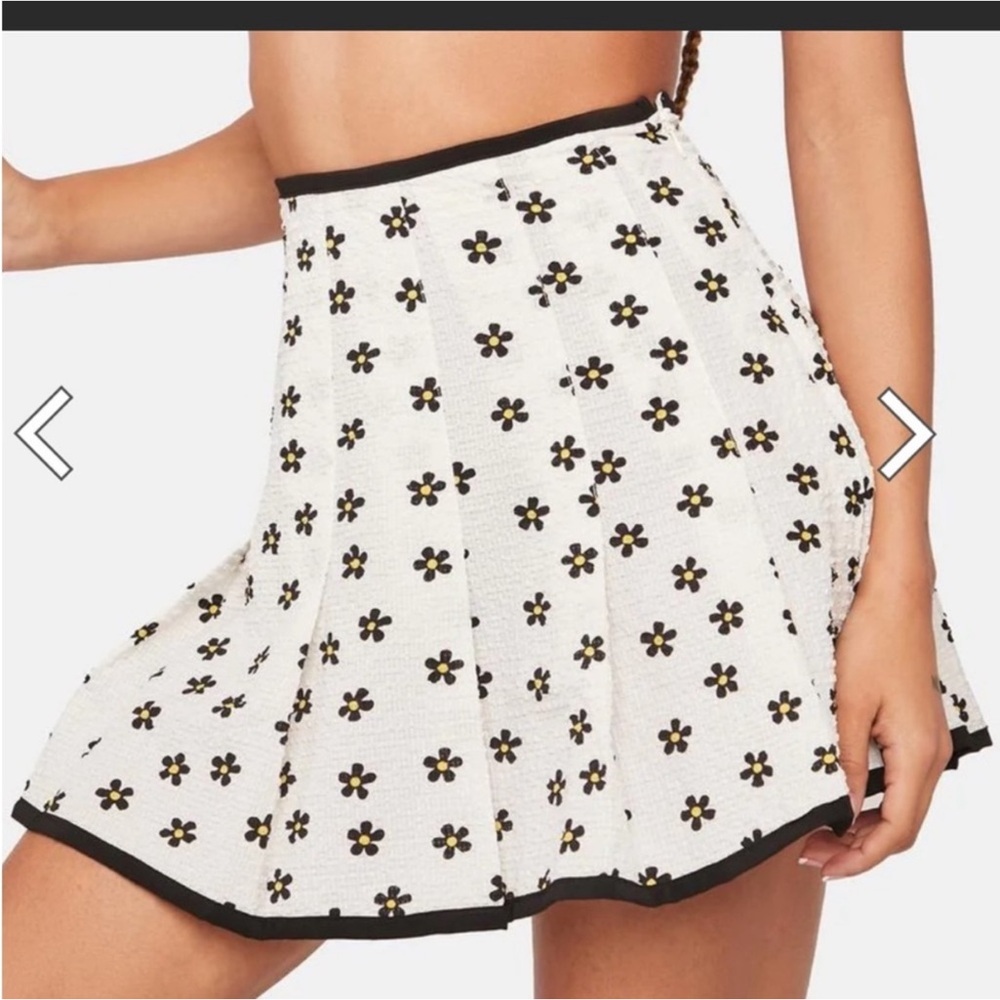For Love And Lemons Daisy Mini Skirt - White and Black